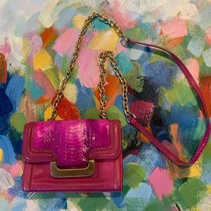 Diane Von Furstenberg Fuchsia Python Crossbody